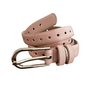 Steve Madden Blush Pink Skinny Belt Silver Buckle Size Large